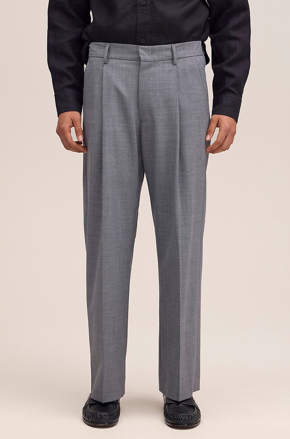 NN07 Kay pleated straight-leg trousers in blended wool Men GREY 4