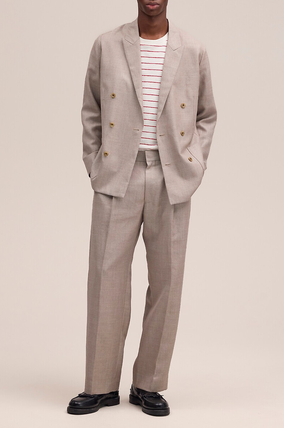 NN07 Gerade Bundfaltenhose aus Leinen und Wolle Kay Herren KHAKI 2