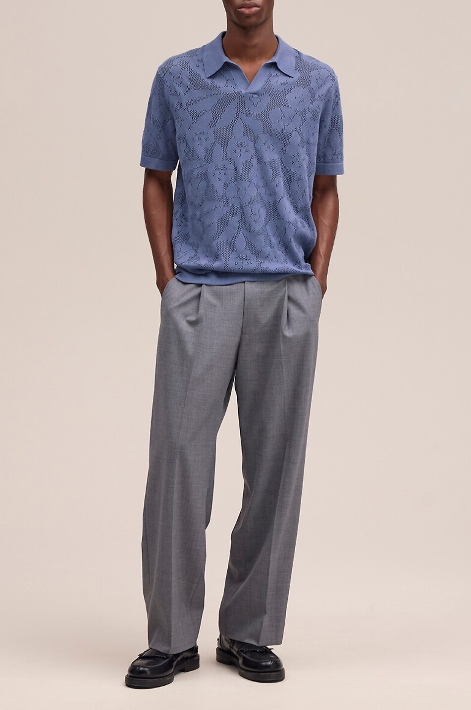 NN07 Ryan cotton polo with decorative motif Men BLUE 2