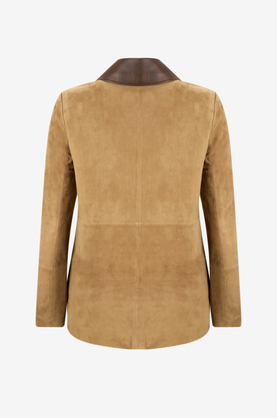 BONGENIE Halblange Wildlederjacke mit Hemdblusenkragen Bonnie Damen HELLBRAUN 2