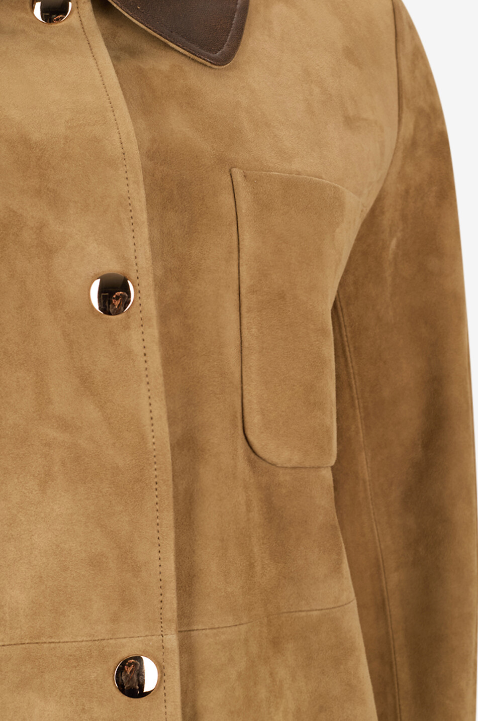 BONGENIE Halblange Wildlederjacke mit Hemdblusenkragen Bonnie Damen HELLBRAUN 3