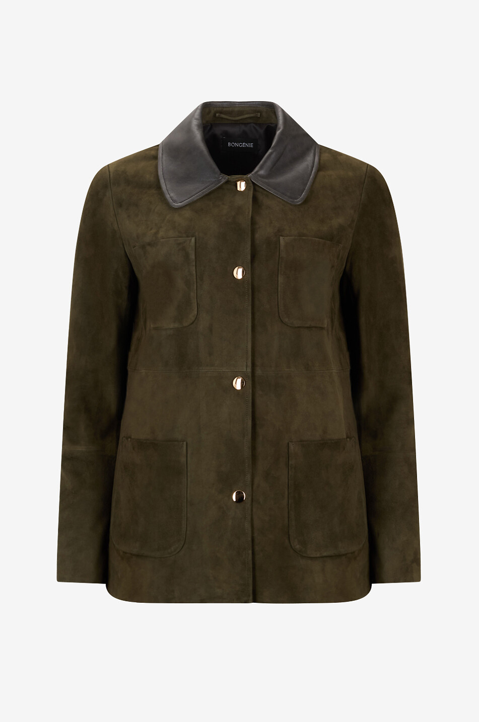 Bonnie mid-length suede shirt collar jacket