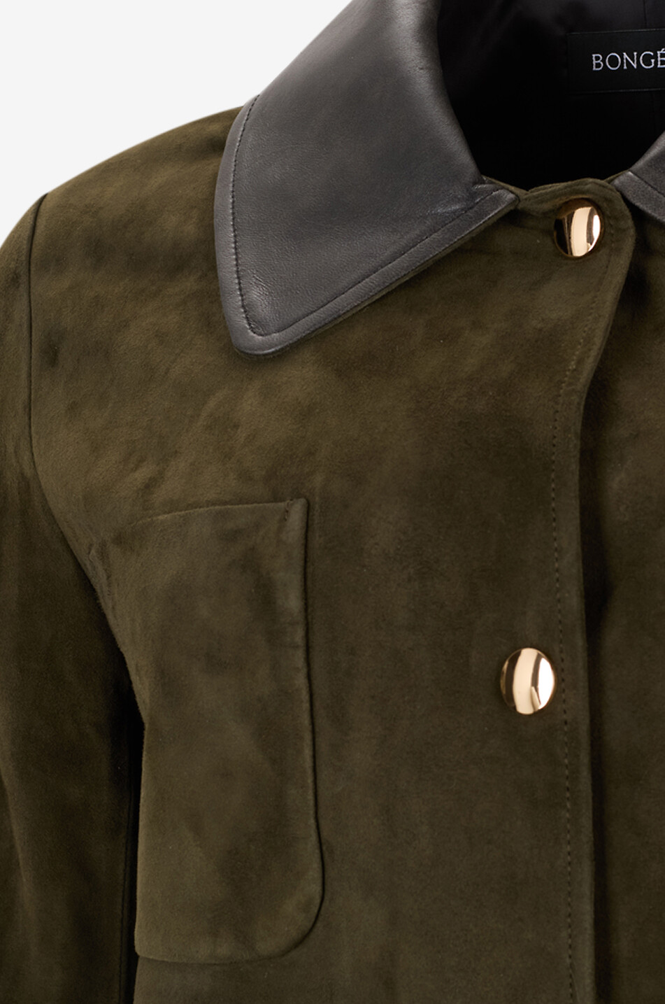 Bonnie mid-length suede shirt collar jacket