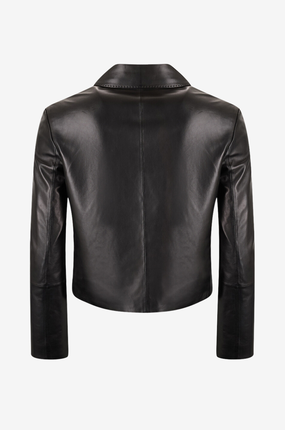 BONGÉNIE Veste chemise courte en cuir nappa Callie Femme NOIR 2
