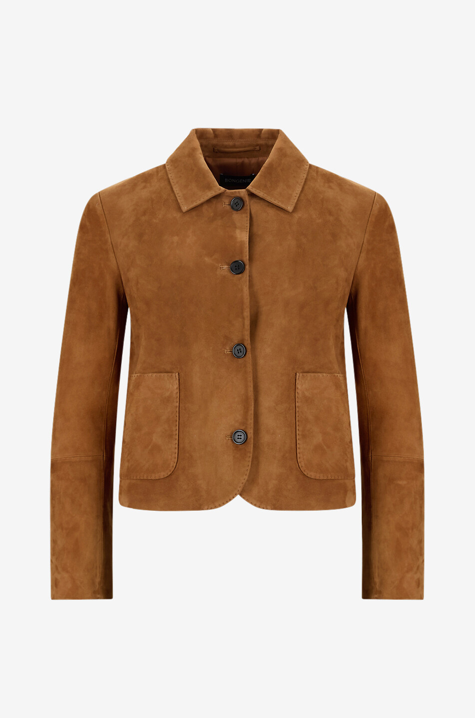 Kurze Velourslederjacke mit Hemdkragen Callie