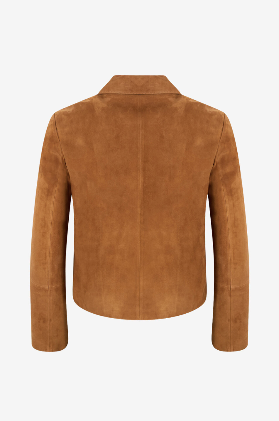 BONGENIE Kurze Velourslederjacke mit Hemdkragen Callie Damen KAMELFARBEN 2