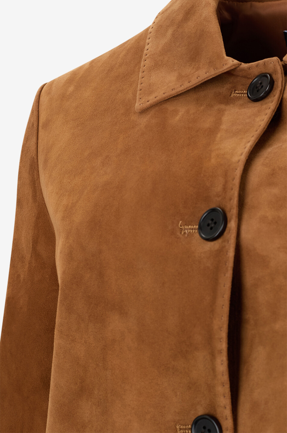 BONGENIE Kurze Velourslederjacke mit Hemdkragen Callie Damen KAMELFARBEN 3