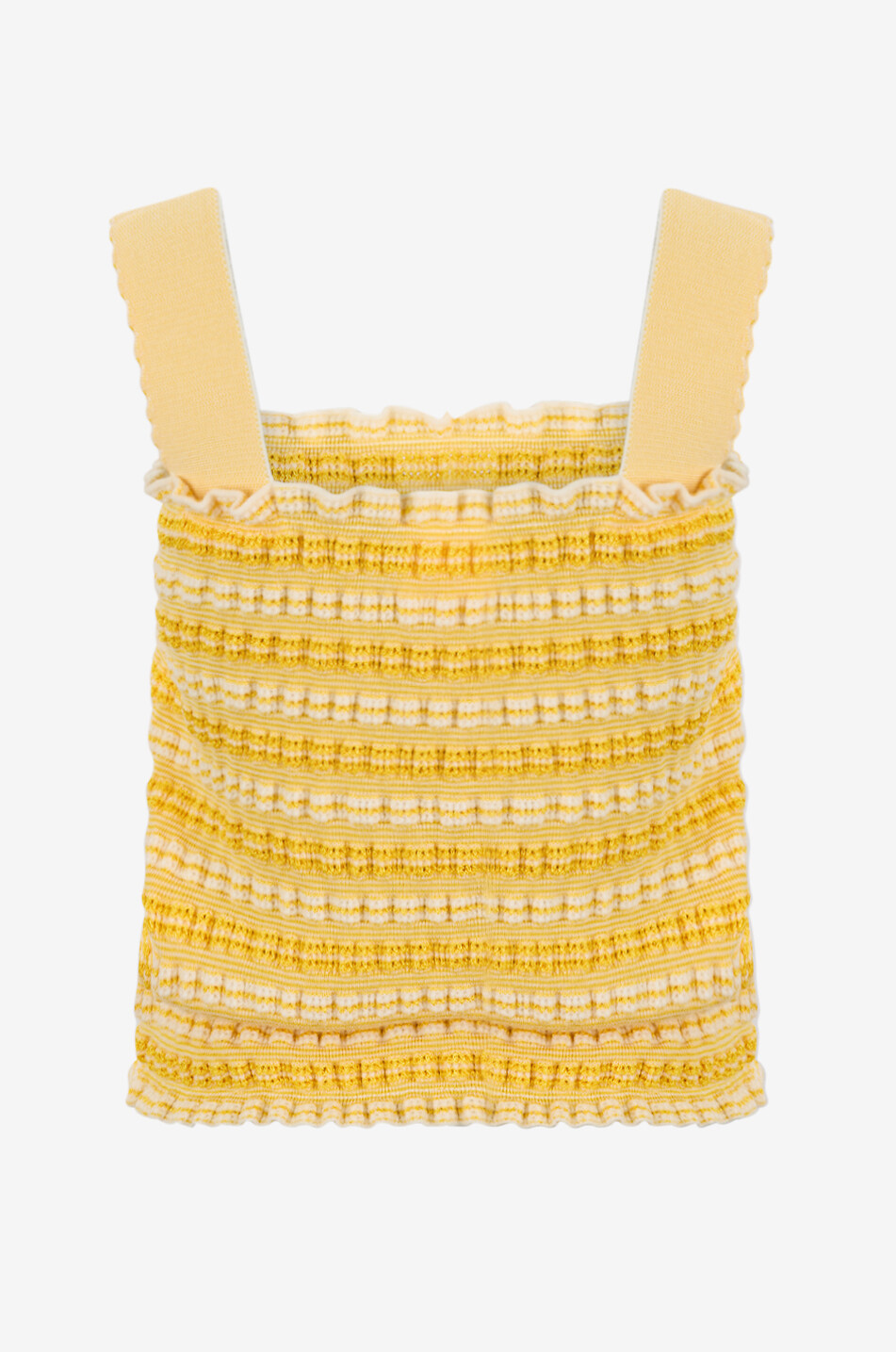 MOLLI Top à bretelles en maille seersucker Eveil Femme JAUNE 2