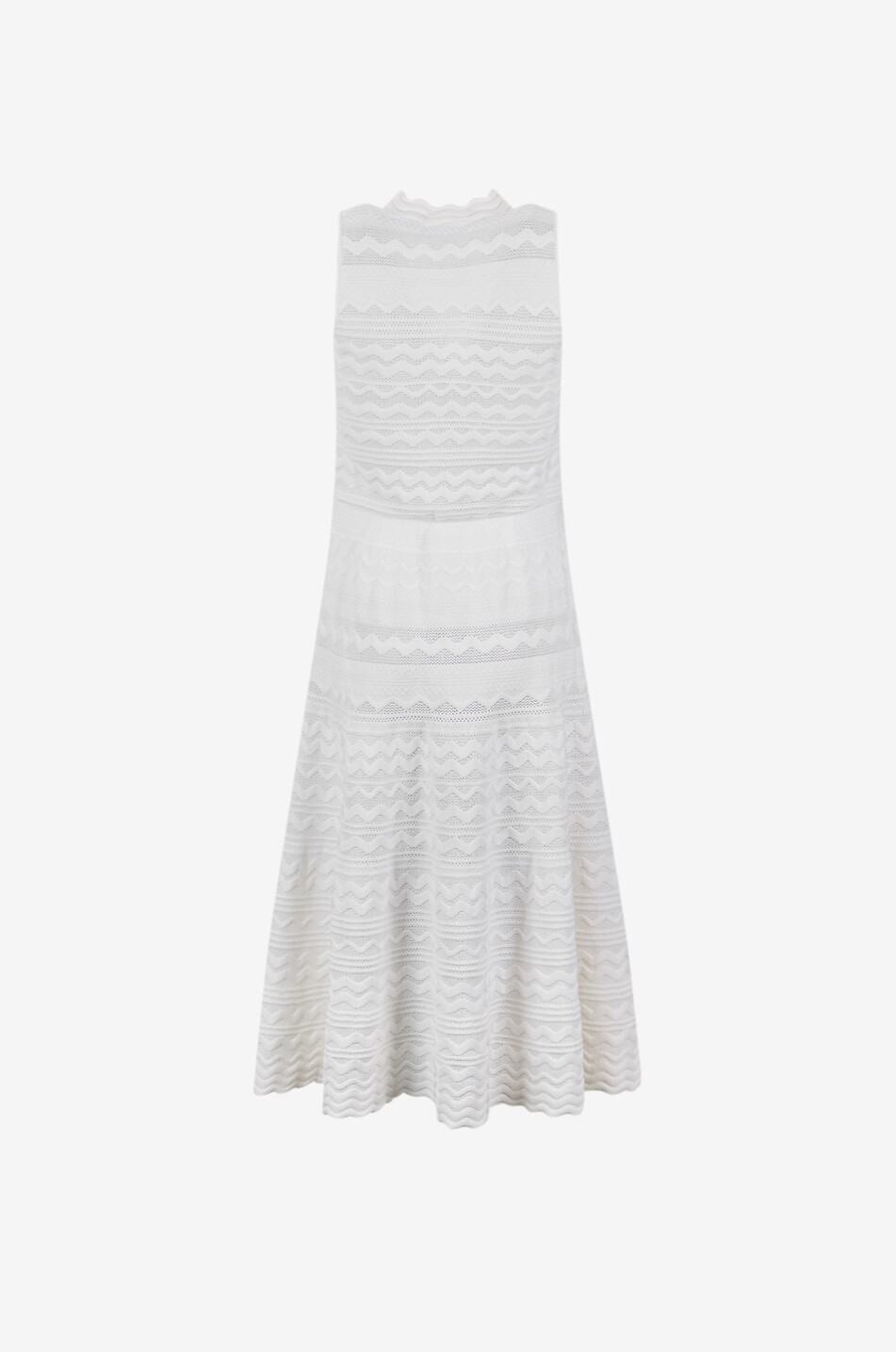 MOLLI Cécilia flared cotton knit midi dress Women EGGSHELL 2
