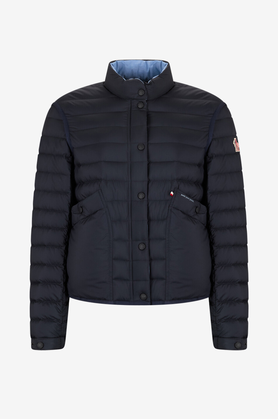 MONCLER GRENOBLE Kurze Daunenjacke mit Stehkragen aus technischem Material Madulains Damen BLAU 1