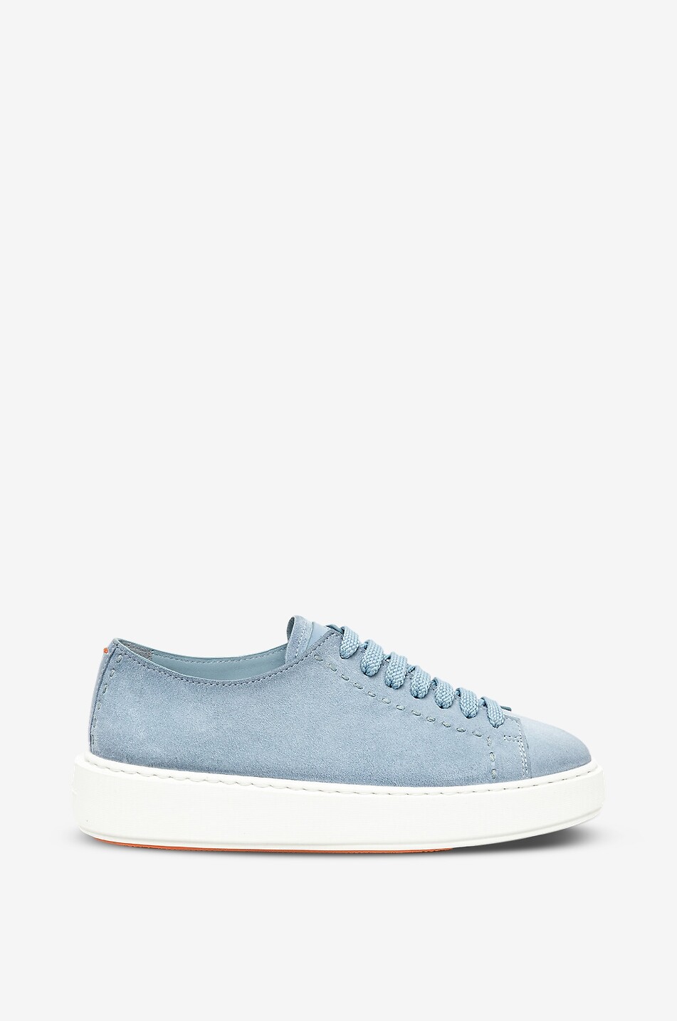 SANTONI Niedrige Schnürsneakers aus Wildleder Clean-Row Damen HELLBLAU 2