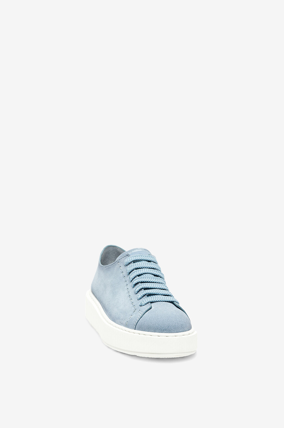 SANTONI Niedrige Schnürsneakers aus Wildleder Clean-Row Damen HELLBLAU 3
