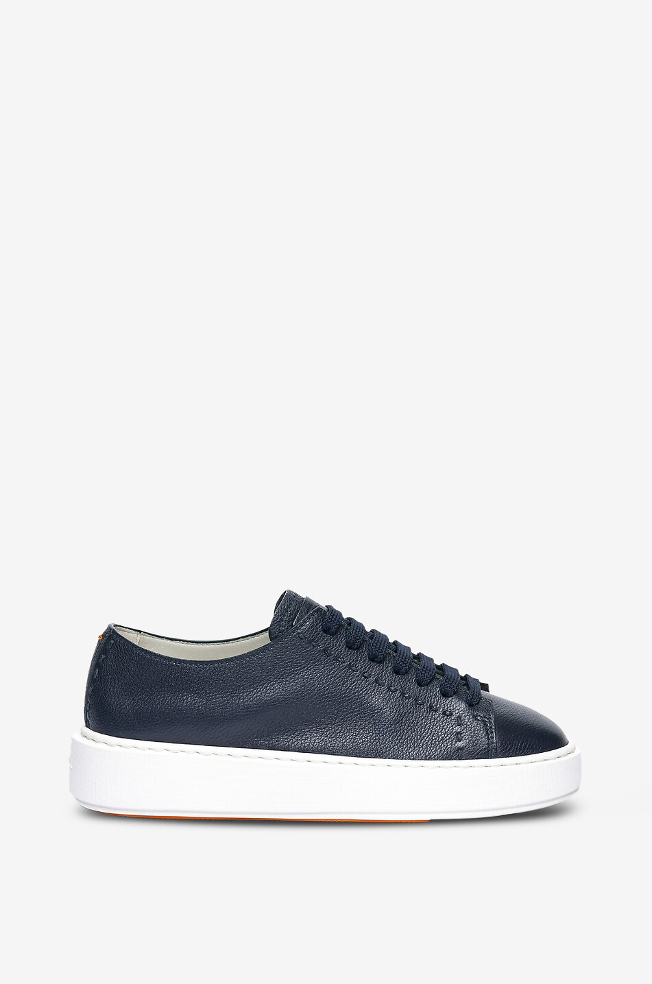SANTONI Niedrige Schnürsneakers aus genarbtem Leder Clean-Row Damen DUNKELBLAU 2