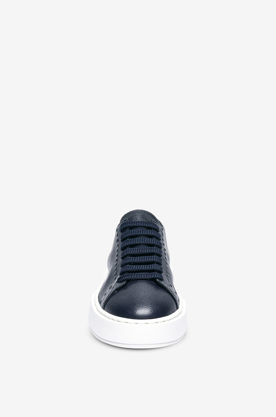 SANTONI Niedrige Schnürsneakers aus genarbtem Leder Clean-Row Damen DUNKELBLAU 3