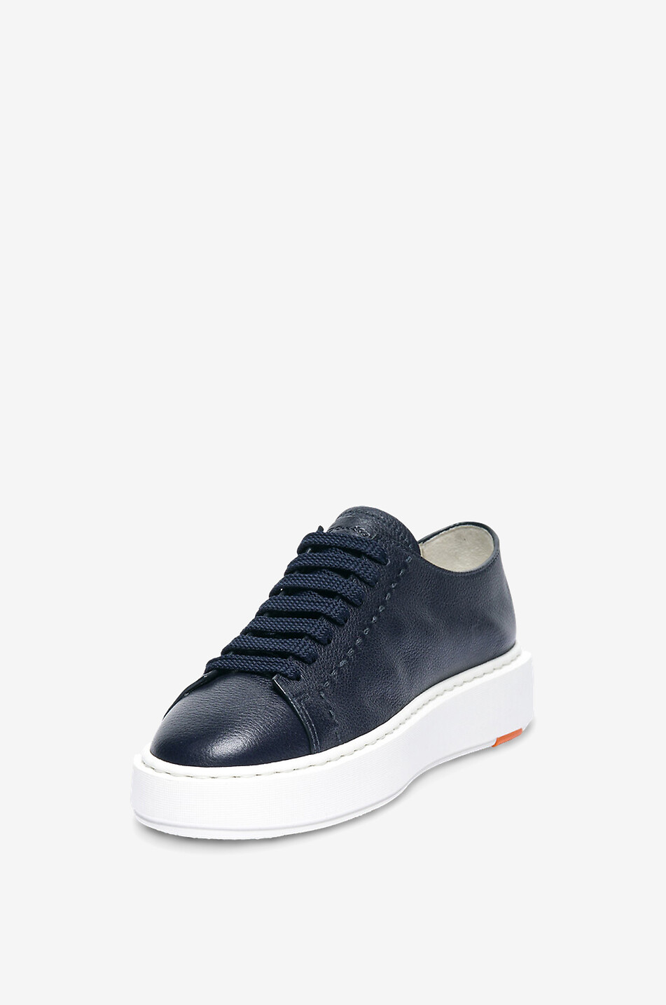 SANTONI Niedrige Schnürsneakers aus genarbtem Leder Clean-Row Damen DUNKELBLAU 4
