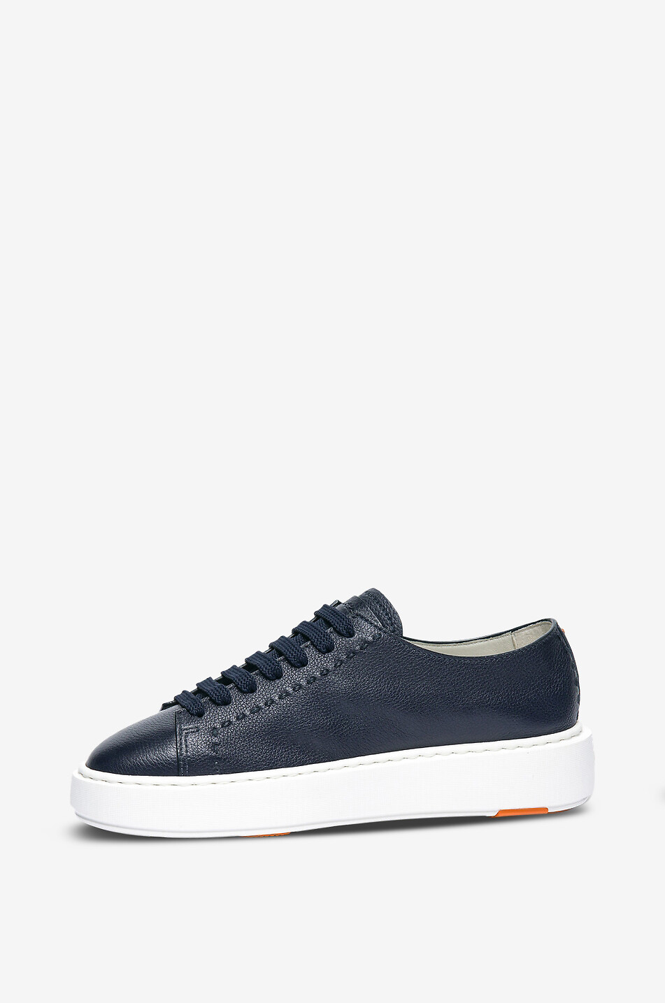SANTONI Niedrige Schnürsneakers aus genarbtem Leder Clean-Row Damen DUNKELBLAU 5