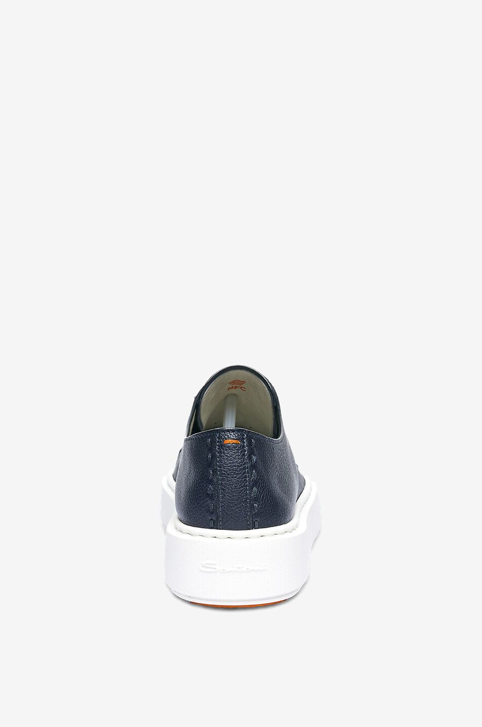 SANTONI Niedrige Schnürsneakers aus genarbtem Leder Clean-Row Damen DUNKELBLAU 7