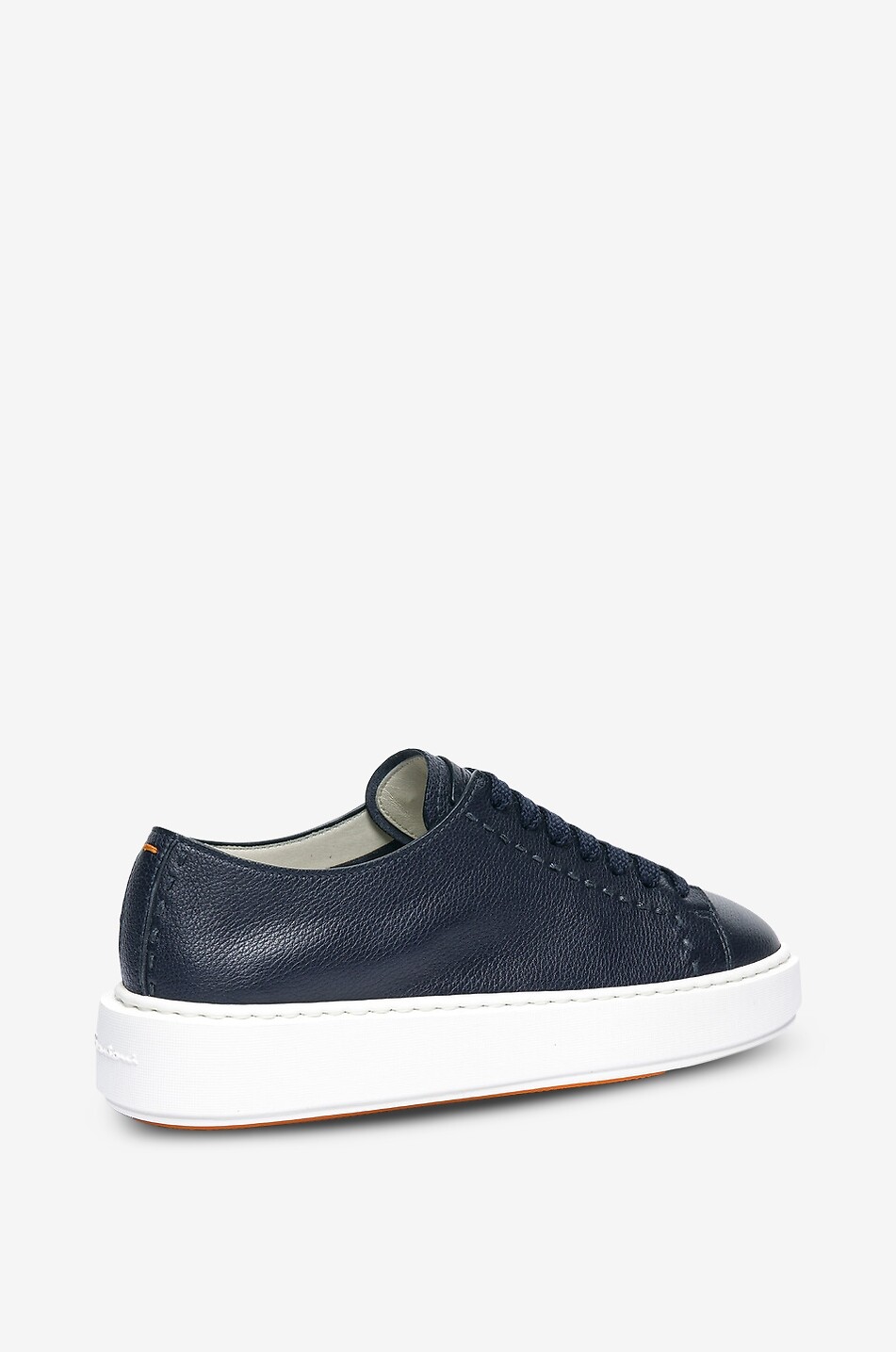 SANTONI Niedrige Schnürsneakers aus genarbtem Leder Clean-Row Damen DUNKELBLAU 8