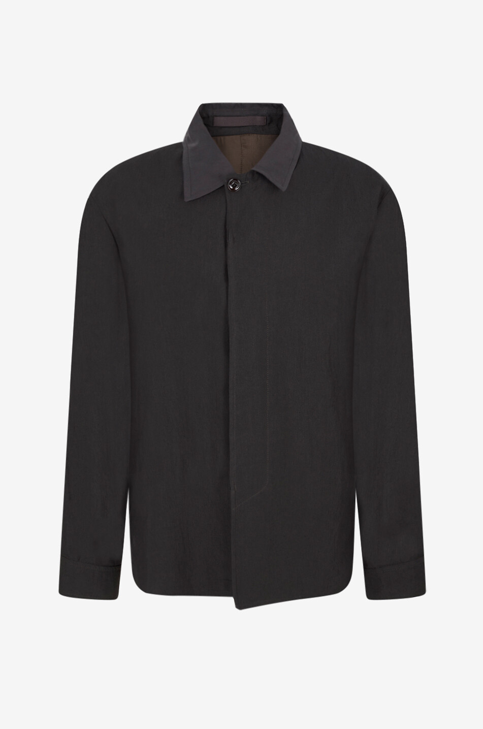 OUR LEGACY Lightweight short shirt collar jacket in linen blend Men BLACK 1