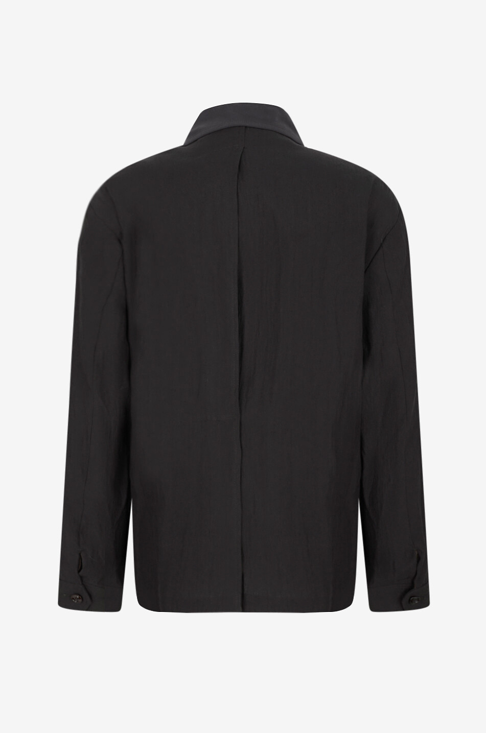 OUR LEGACY Lightweight short shirt collar jacket in linen blend Men BLACK 2