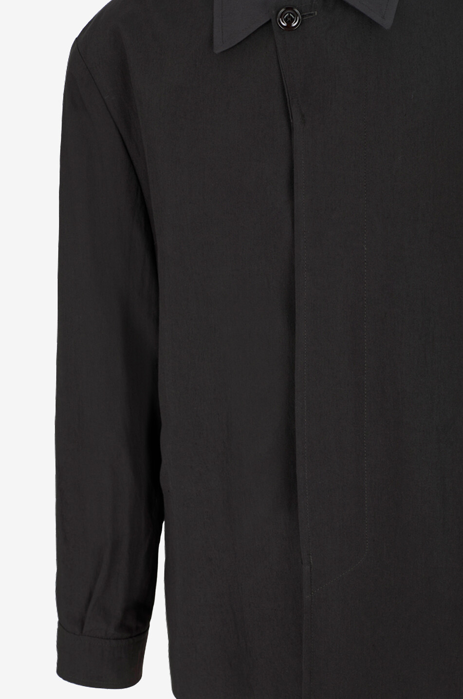 OUR LEGACY Lightweight short shirt collar jacket in linen blend Men BLACK 3