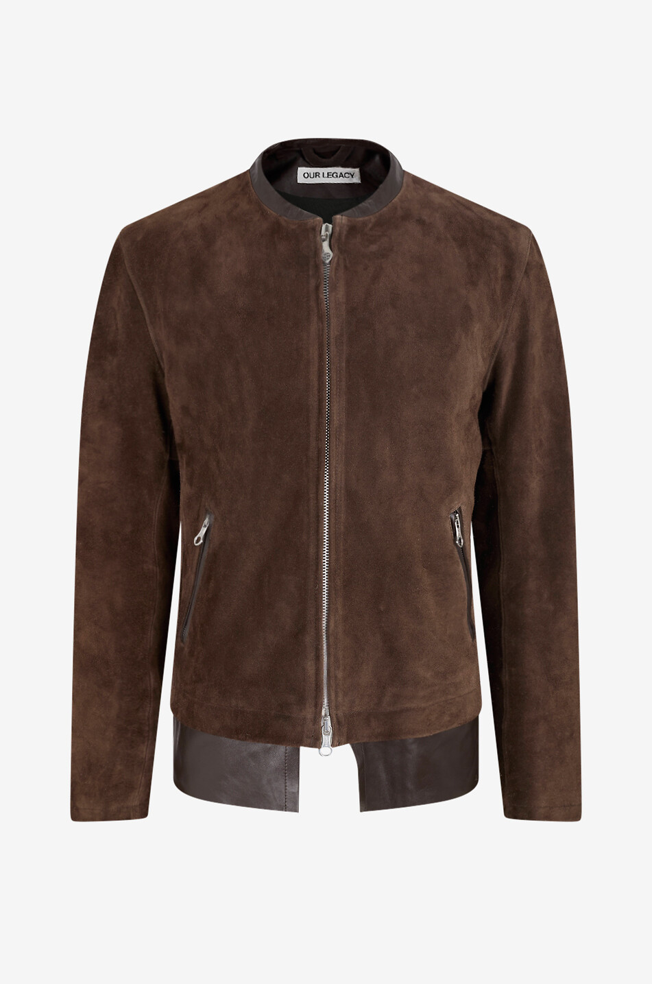 Drift calfskin leather short jacket