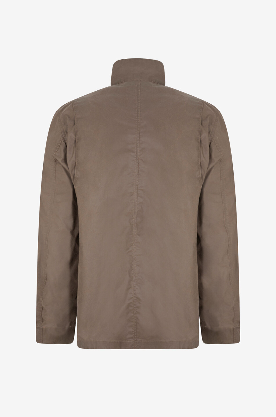 STONE ISLAND Short stand-up collar waxed canvas lightweight jacket Men BROWN 2