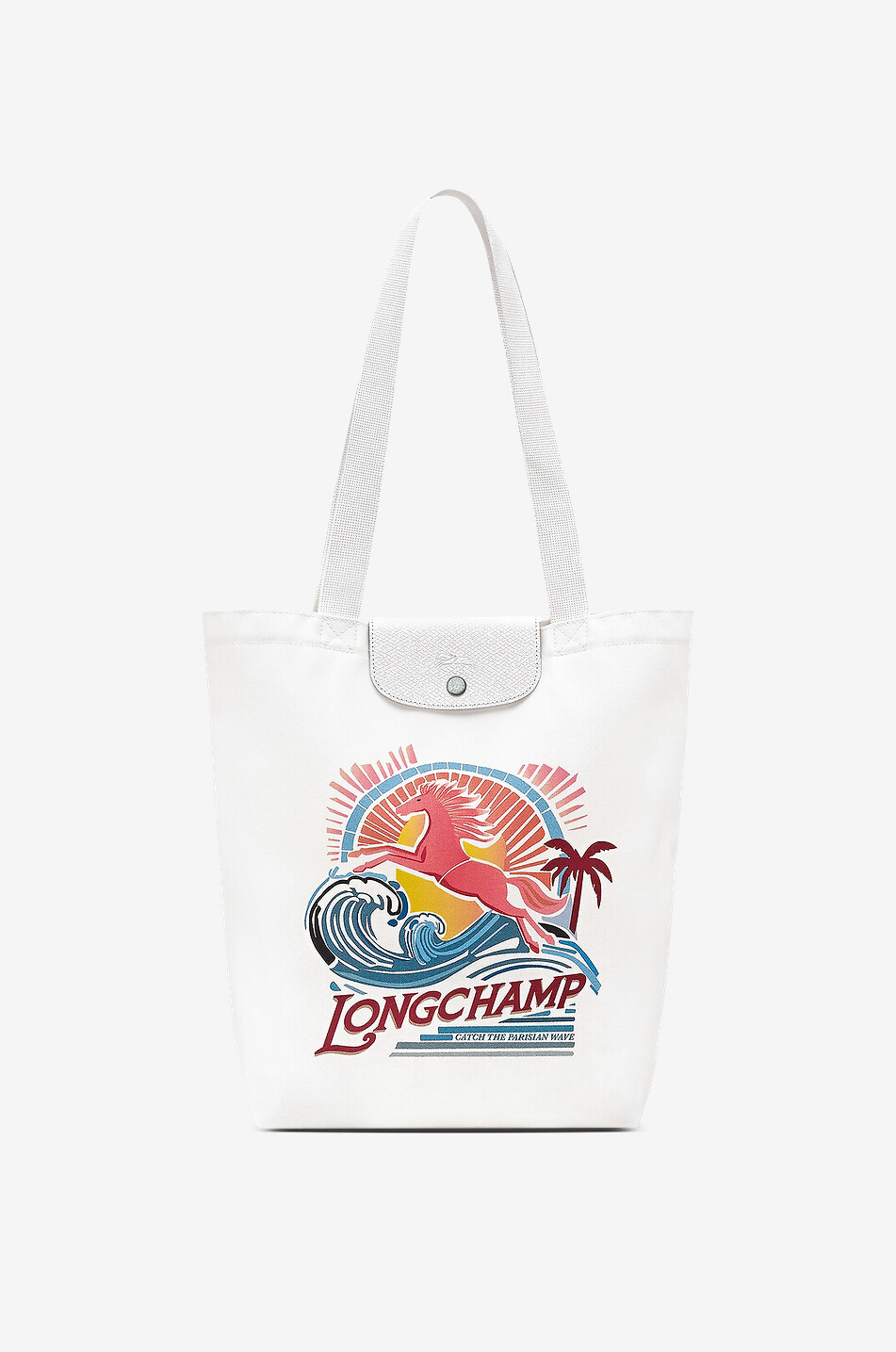 LONGCHAMP Shopper aus Baumwollmischung mit Print Le Pliage Surf Damen BUNT 1