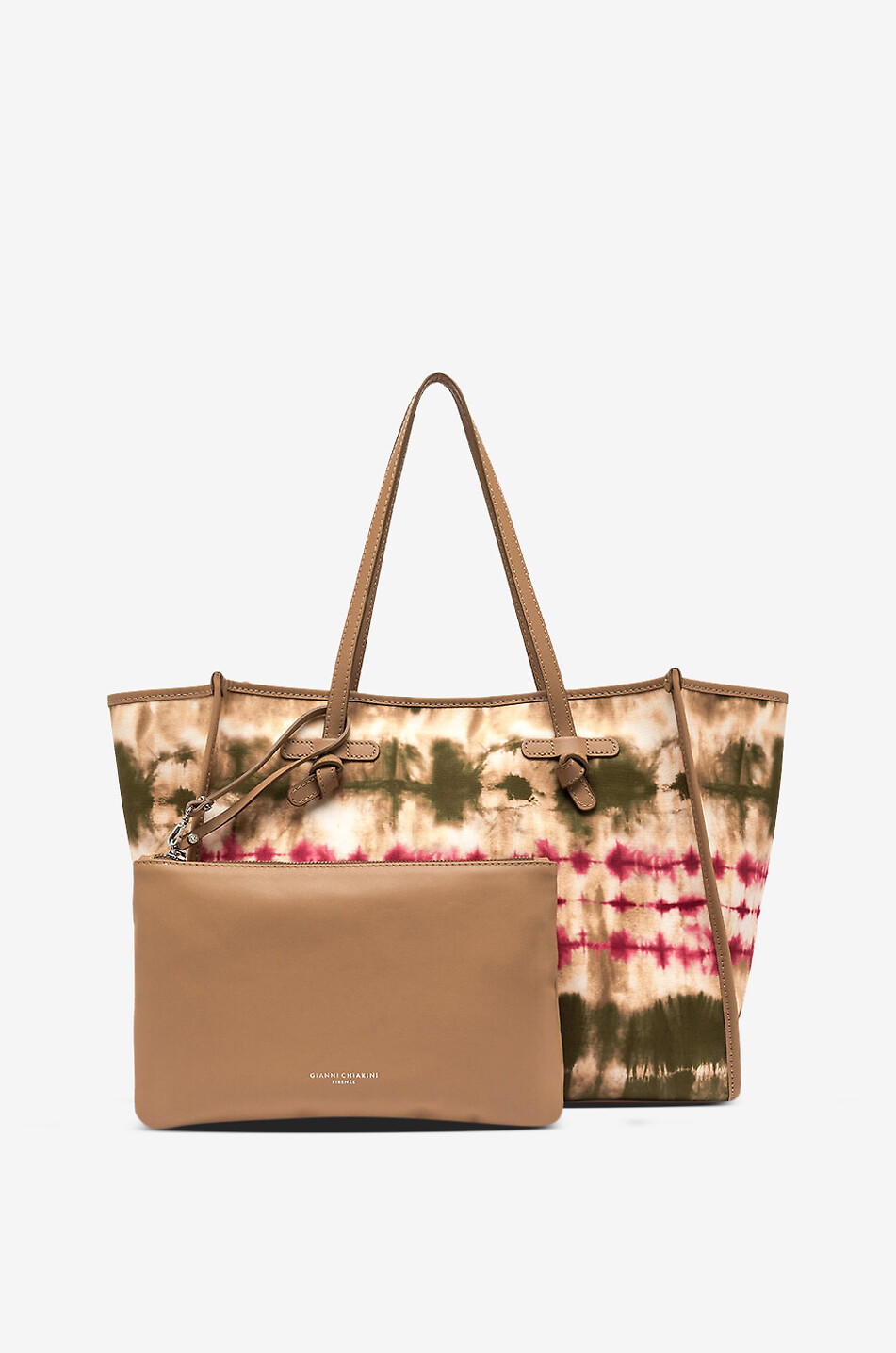 GIANNI CHIARINI Sac cabas en toile motif tie-dye et cuir Marcella Femme MULTICOLORE 4