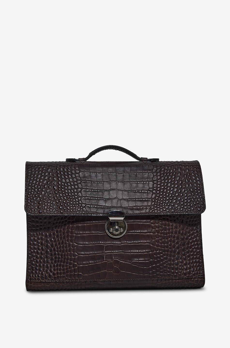 Crocodile-effect leather document holder