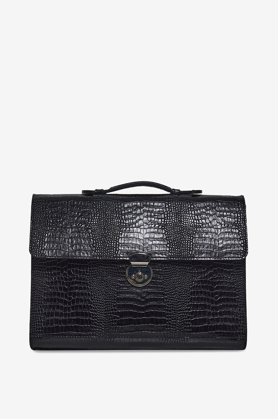 Crocodile-effect leather document holder