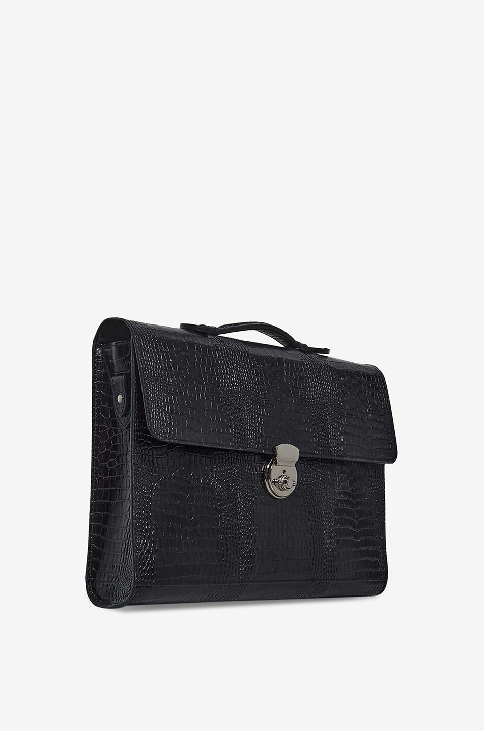 F. HAMMANN Crocodile-effect leather document holder Men BLACK 2