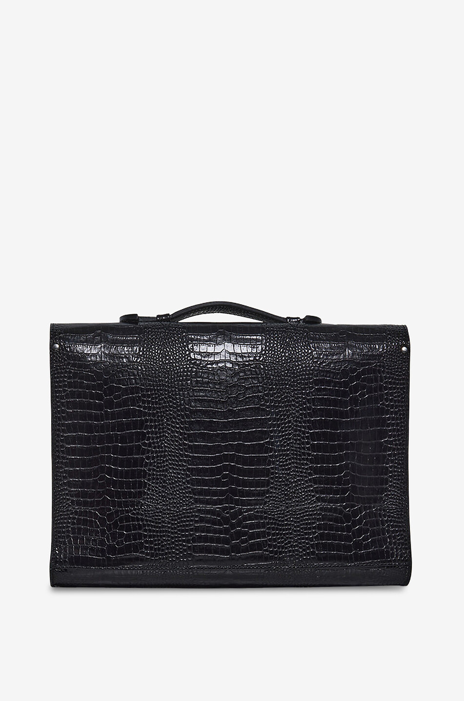 F. HAMMANN Crocodile-effect leather document holder Men BLACK 3