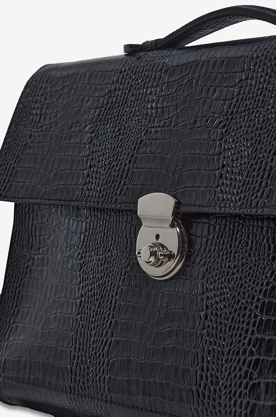 F. HAMMANN Crocodile-effect leather document holder Men BLACK 5