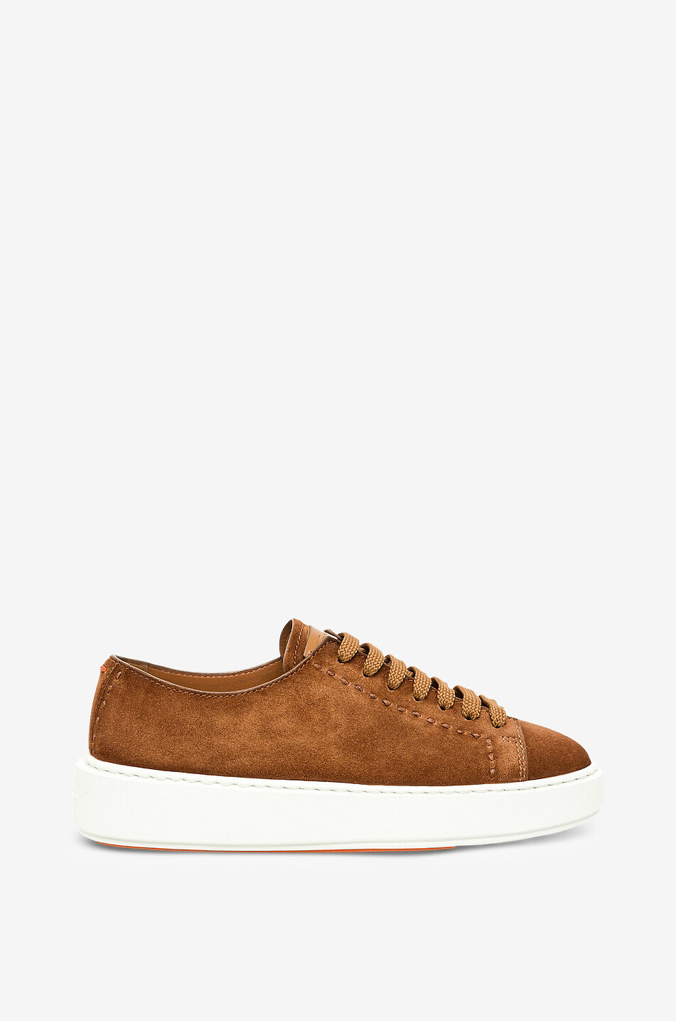 SANTONI Niedrige Schnürsneakers aus Wildleder Clean-Row Damen BRAUN 2