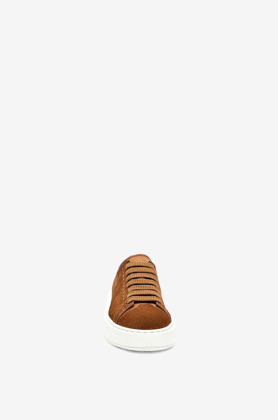 SANTONI Niedrige Schnürsneakers aus Wildleder Clean-Row Damen BRAUN 3