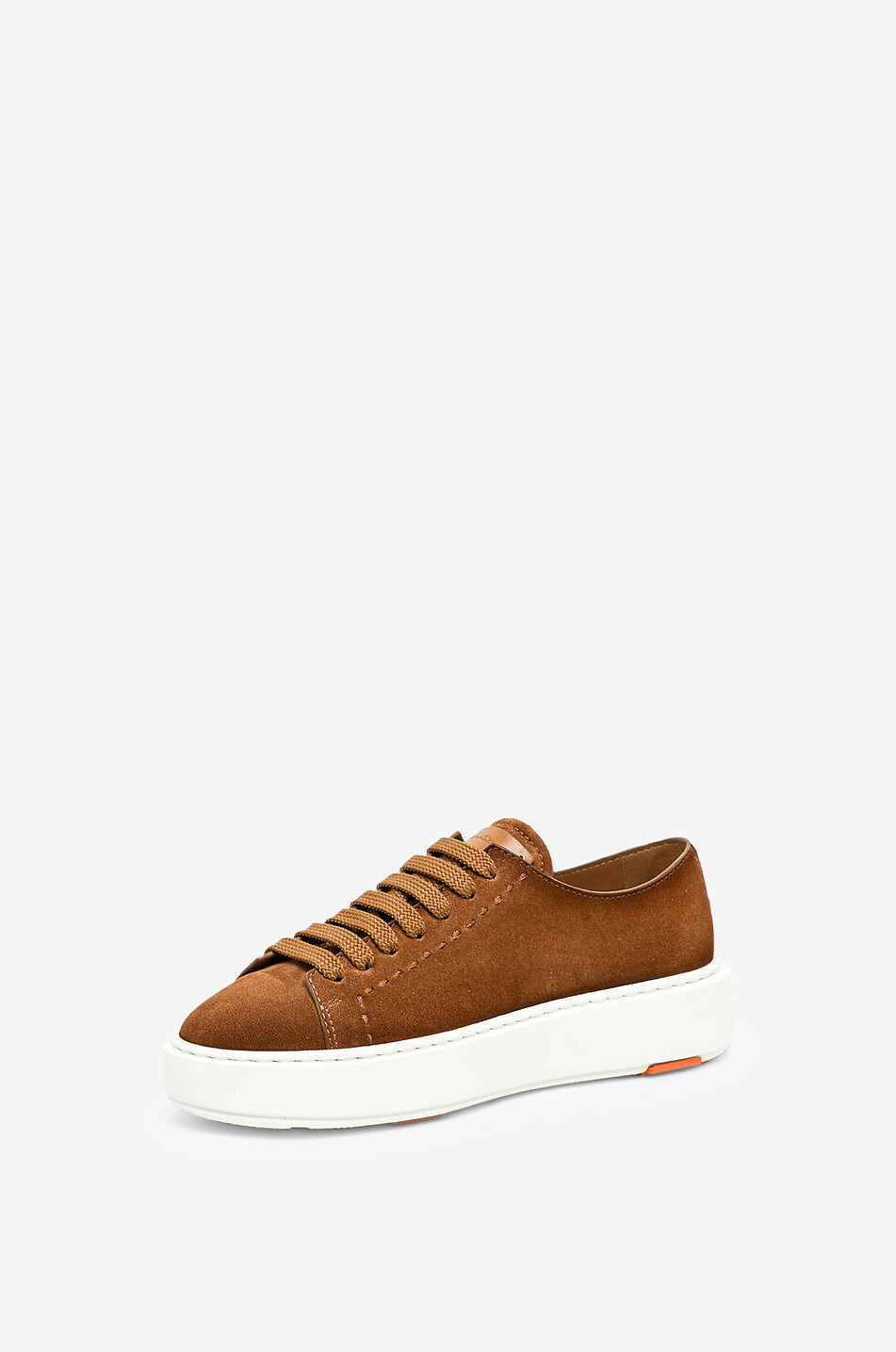 SANTONI Niedrige Schnürsneakers aus Wildleder Clean-Row Damen BRAUN 4