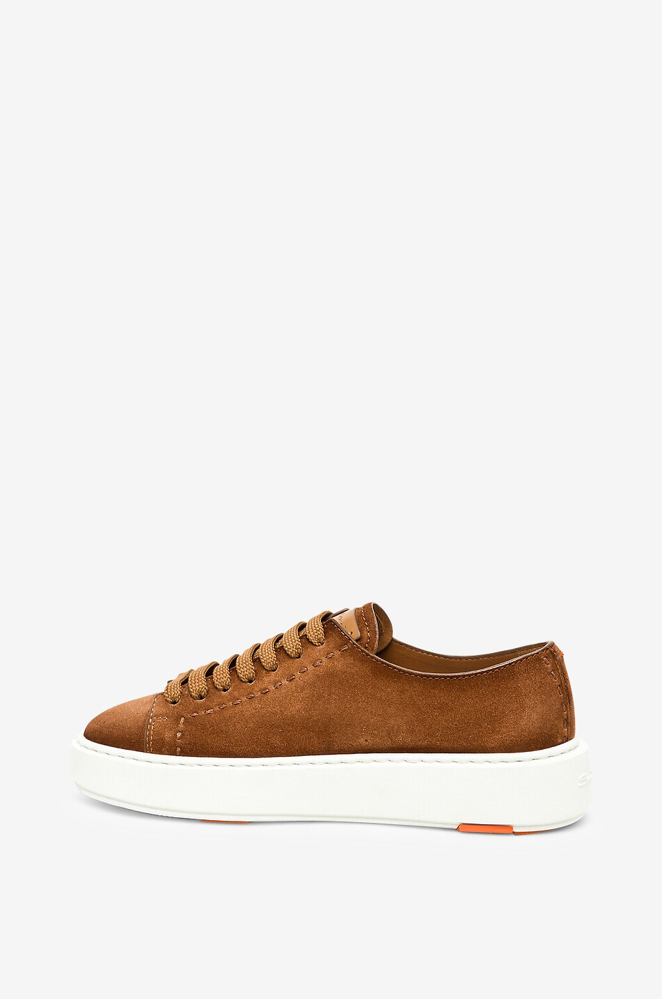 SANTONI Niedrige Schnürsneakers aus Wildleder Clean-Row Damen BRAUN 5