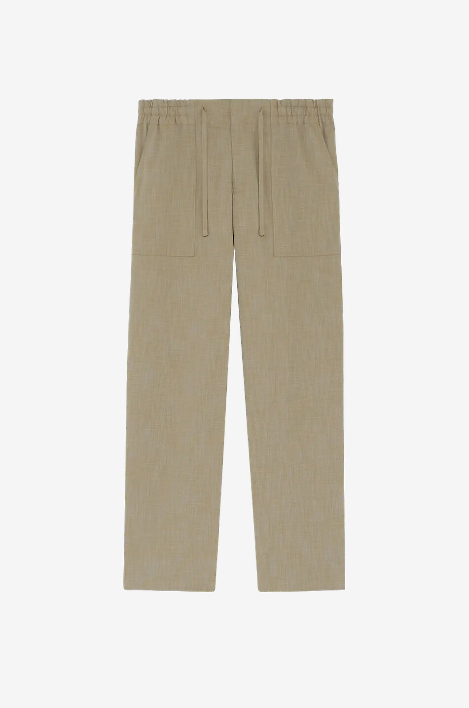Elastiqué straight-leg cotton canvas trousers