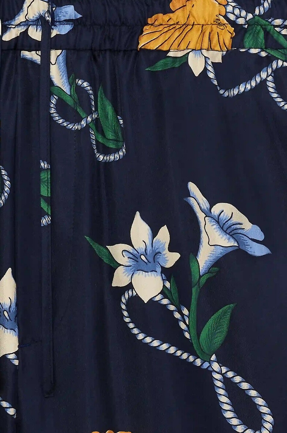 DROLE DE MONSIEUR Shell printed silk twill Bermuda shorts Men DARK BLUE 2