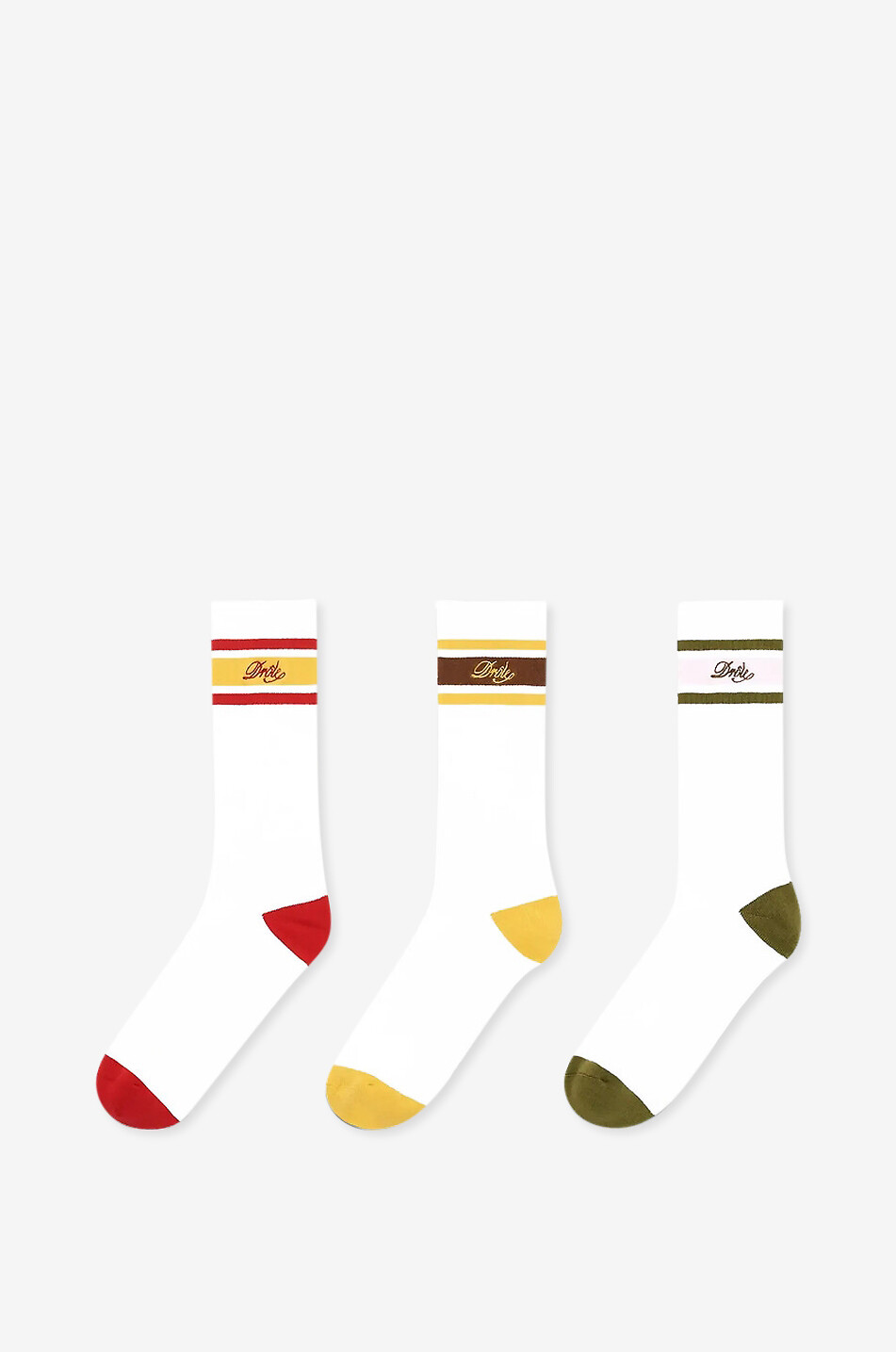 Lot de 3 paires de chaussettes de tennis Drôle Rayée