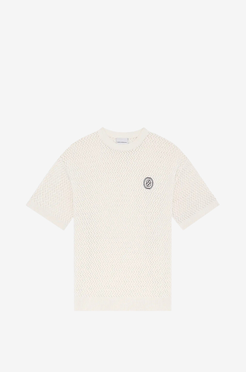 DROLE DE MONSIEUR Kurzarm-T-Shirt Maille Ajourée D Miroir Herren CREMEFARBEN 1