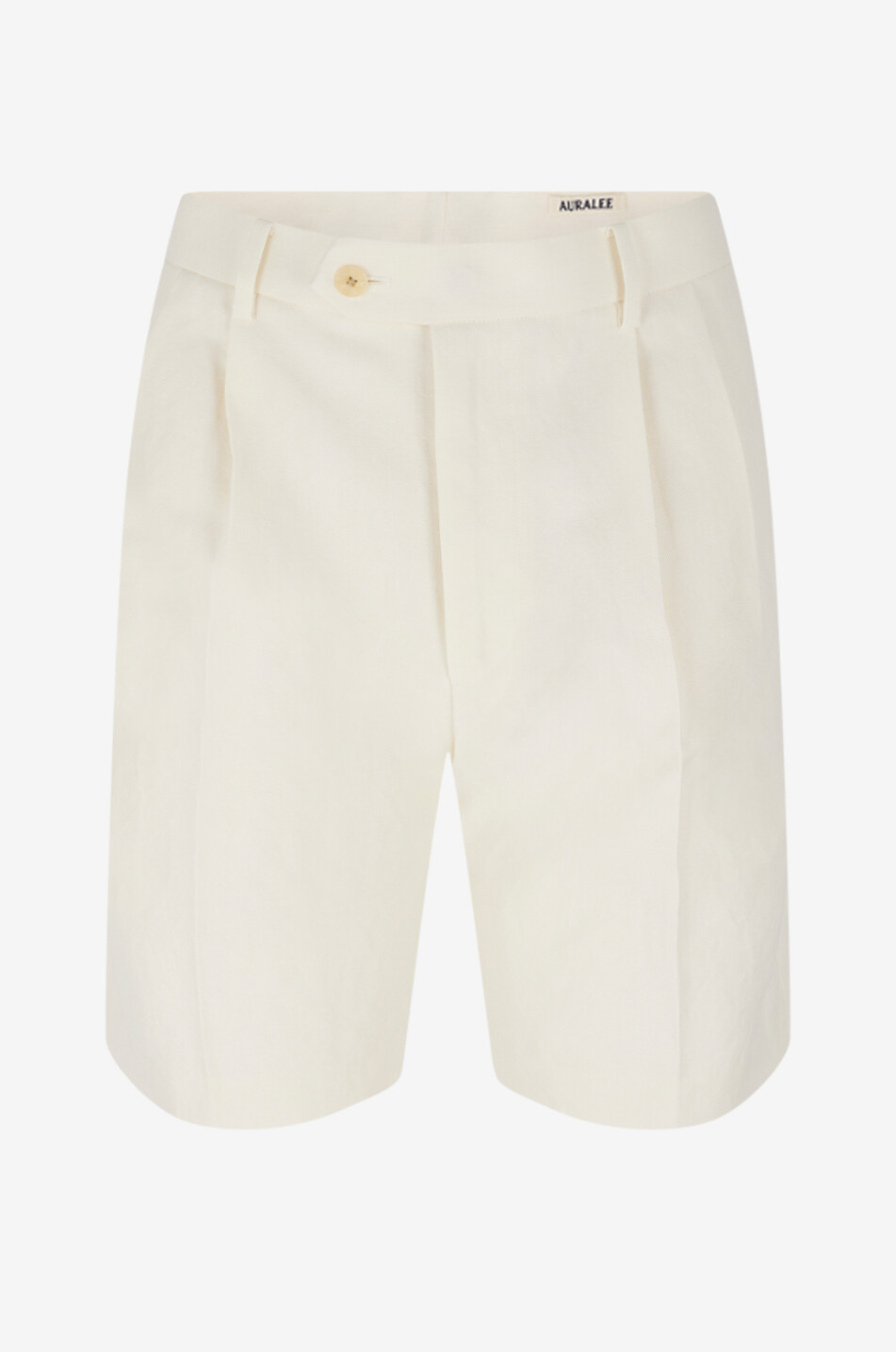 AURALEE Pleated bermuda shorts in wool cotton and linen Men EGGSHELL 1