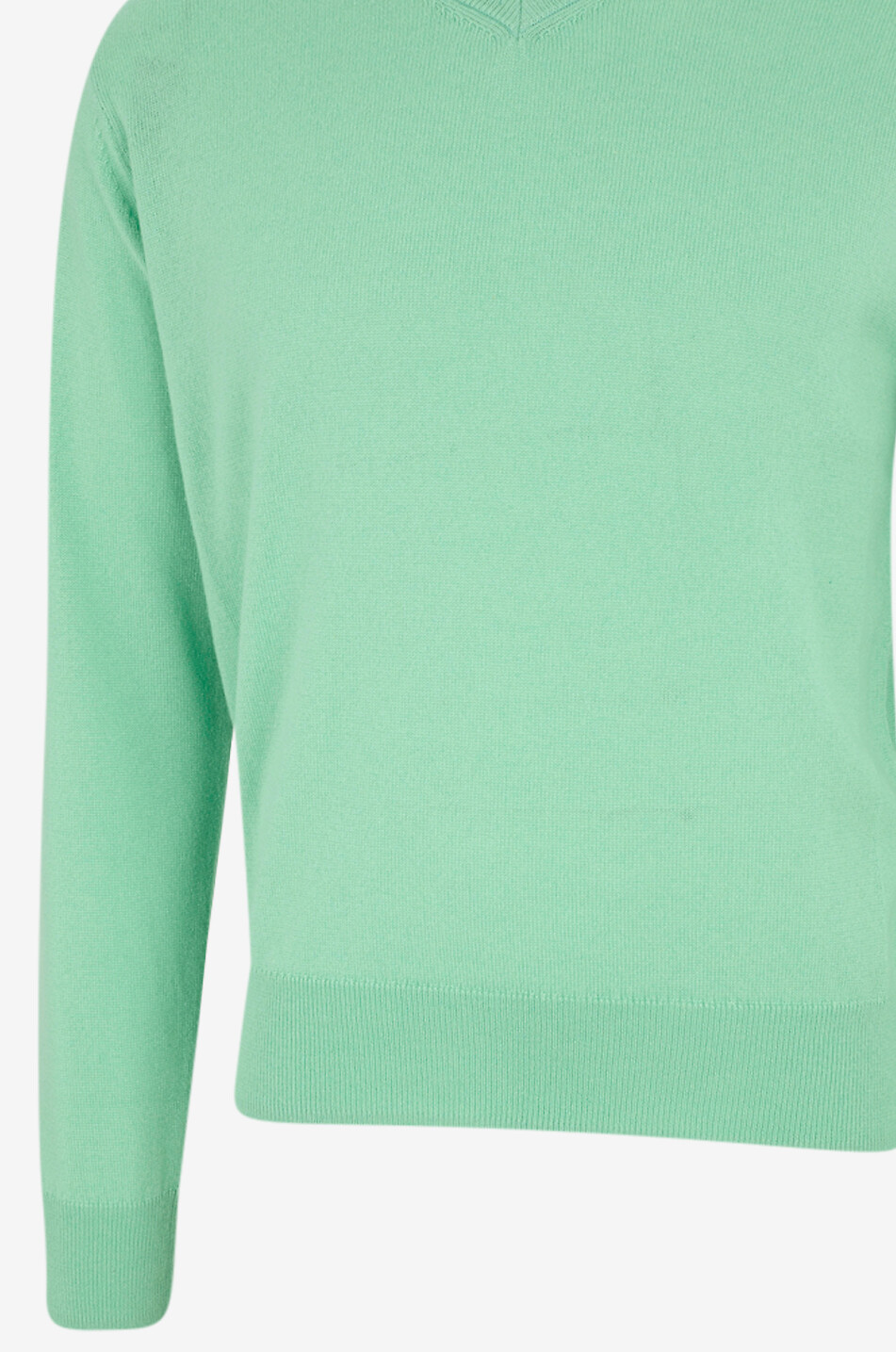 AURALEE V-neck cashmere and silk jumper Men GREEN 3