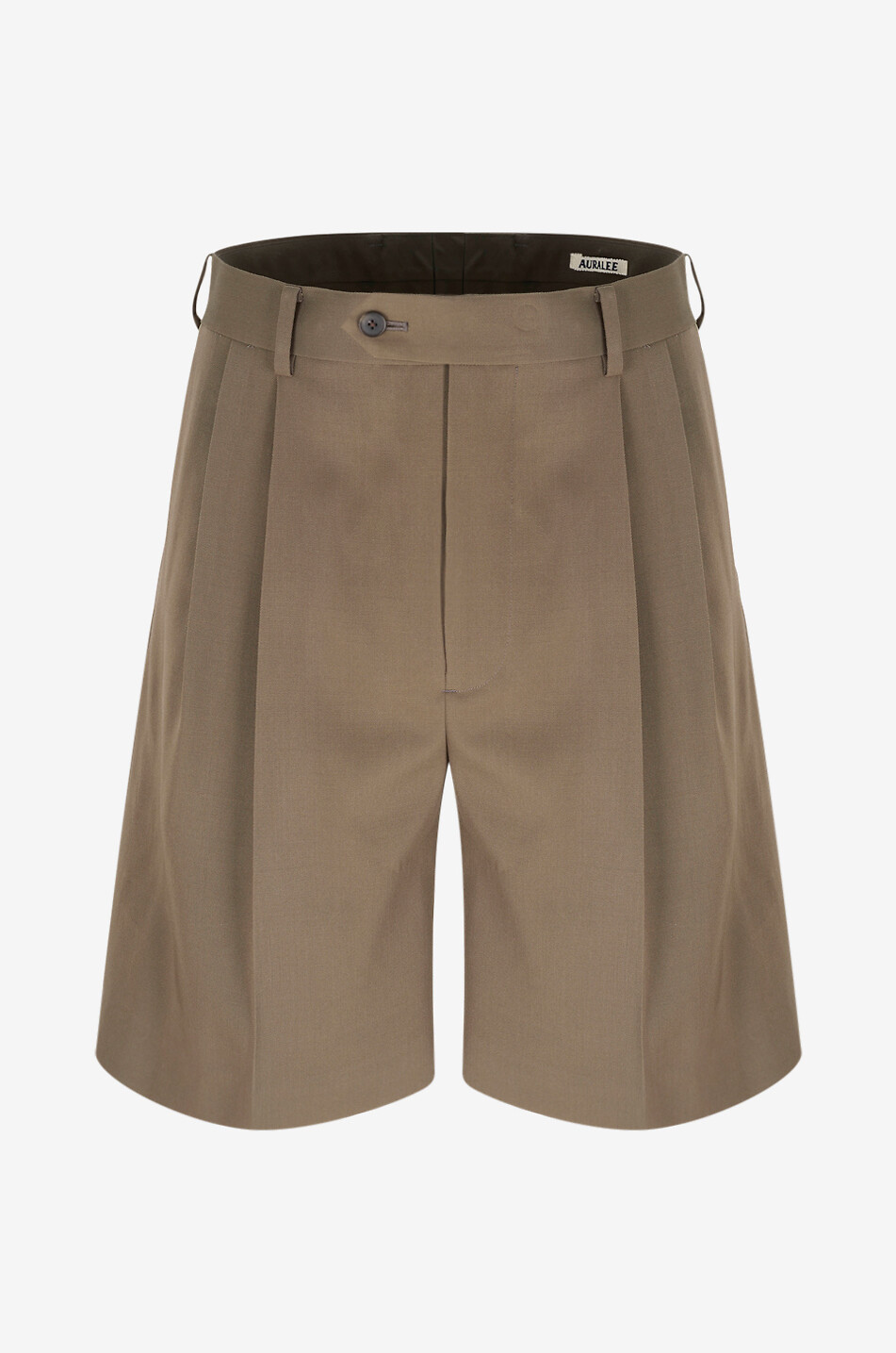 AURALEE Bermuda à pinces en laine Max Gabardine Homme MARRON 1
