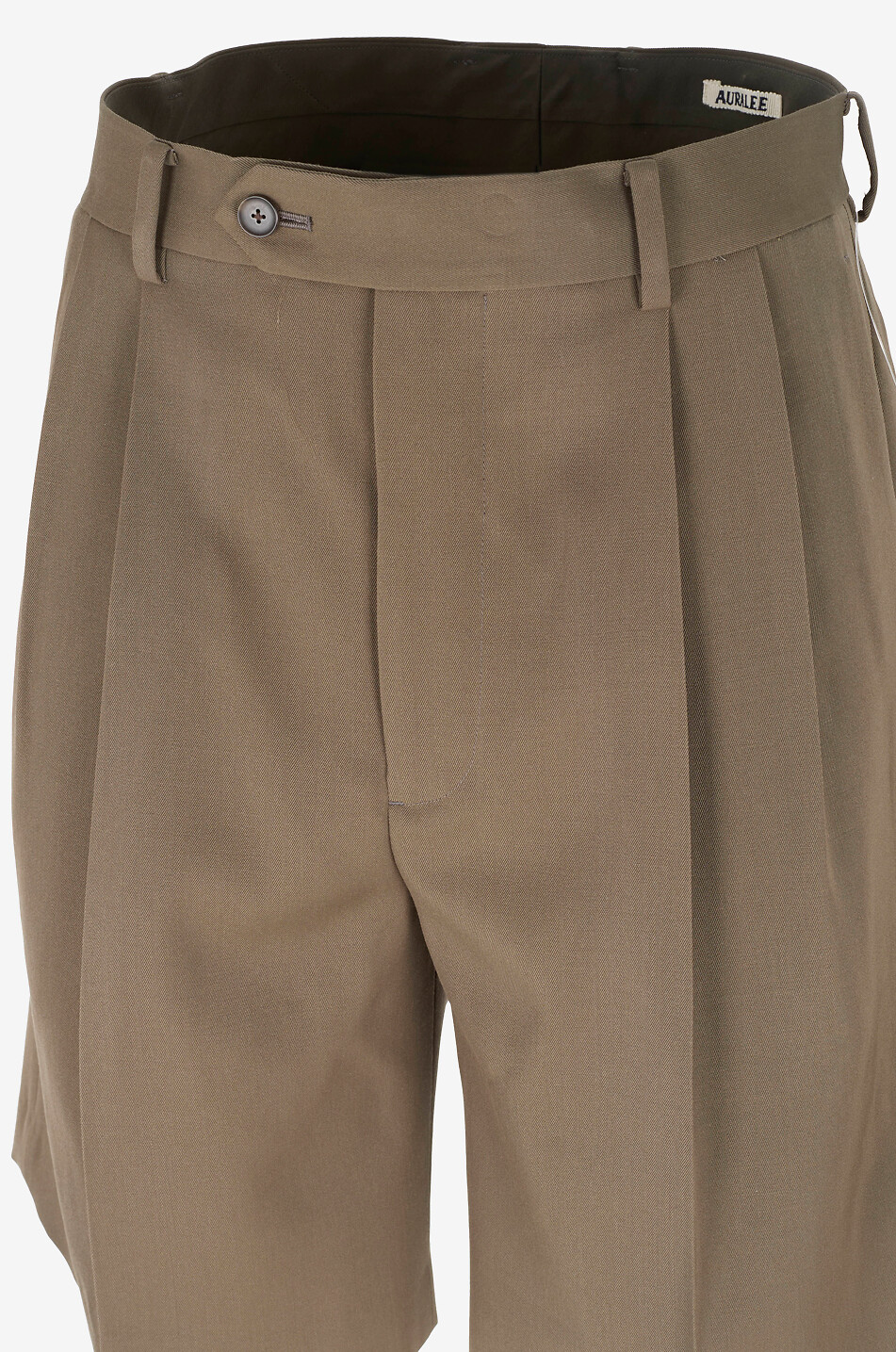 AURALEE Bermuda à pinces en laine Max Gabardine Homme MARRON 3