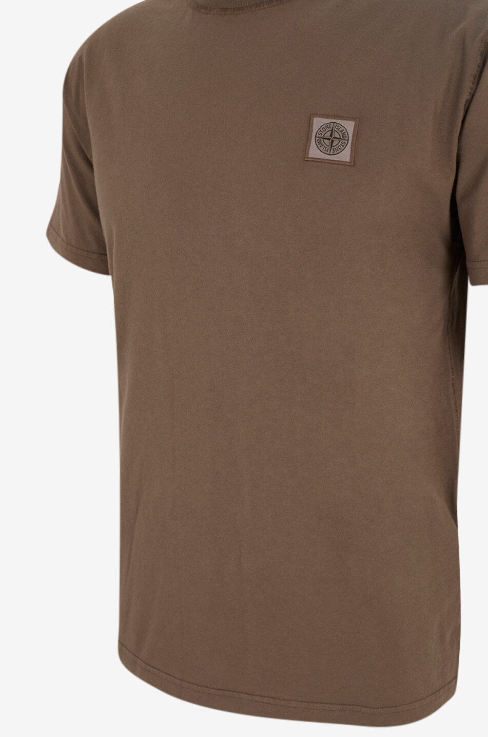 STONE ISLAND 2100026 Organic Cotton Jersey Fissato Effect short-sleeved slim fit T-shirt Men BROWN 3