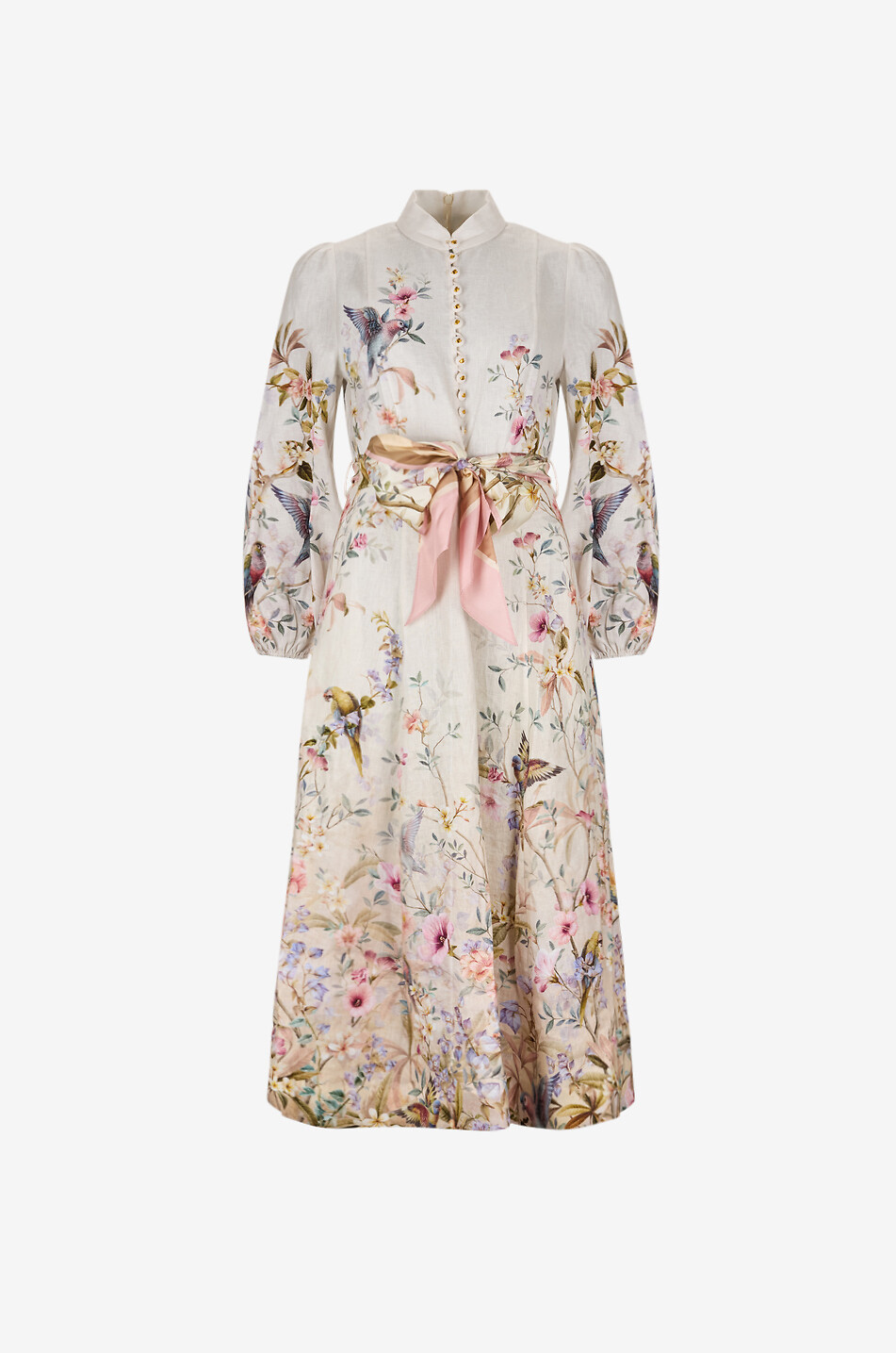 ZIMMERMANN Rebellion Aviary linen midi shirt dress Women EGGSHELL 1