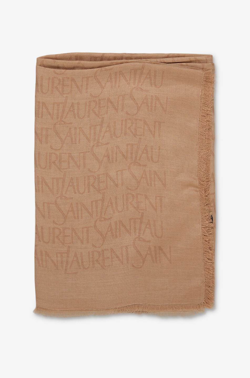Foulard carré à logo en cachemire mélangé Saint Laurent