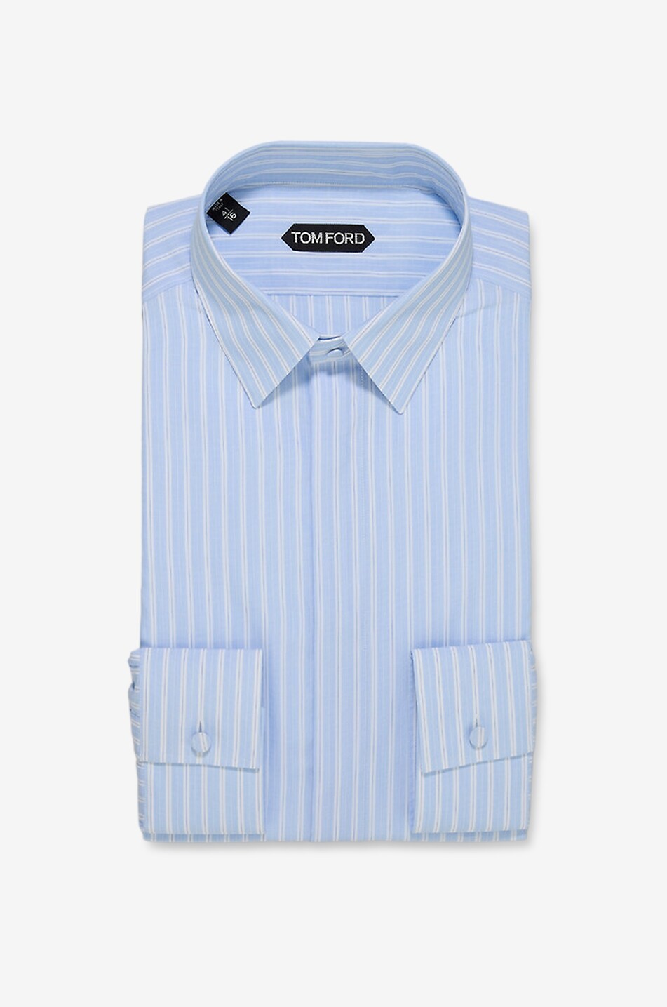 TOM FORD Chemise en popeline de coton à rayures Homme BLEU CLAIR 1